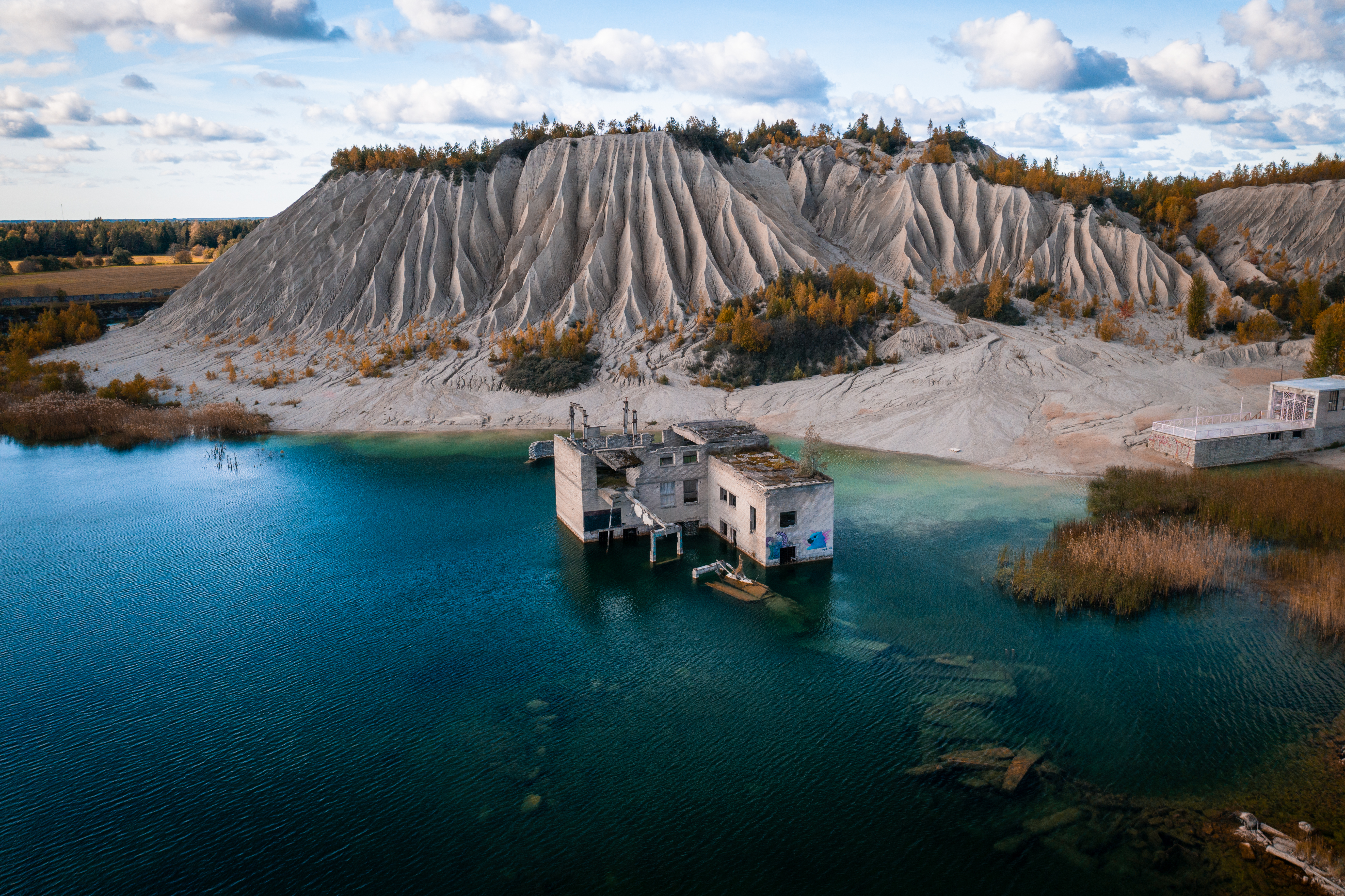 View to the Rummu Quarry in Estonia.