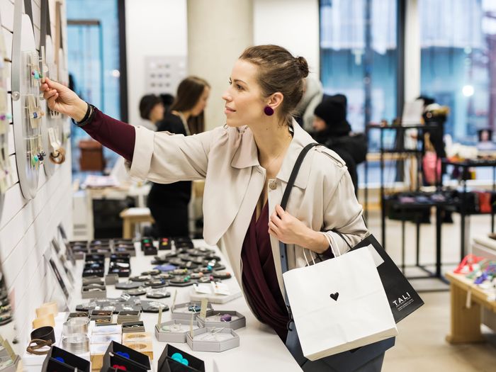 Woman shopping in a design shop Photo by: Krõõt Tarkmeel