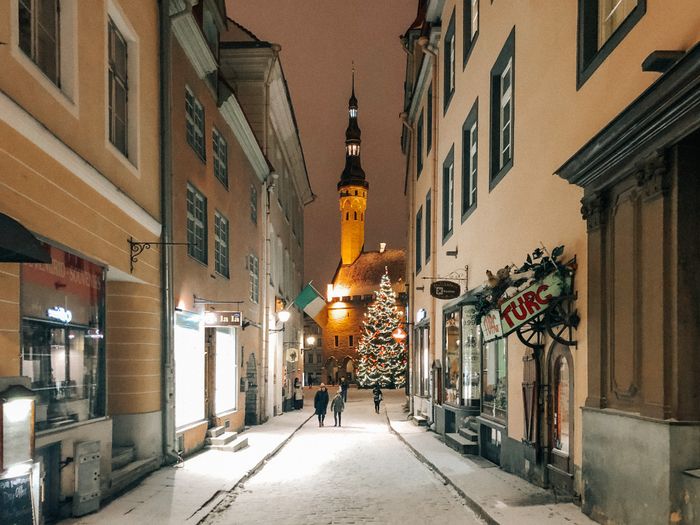 Winter view to Town Hall Square in Tallinn