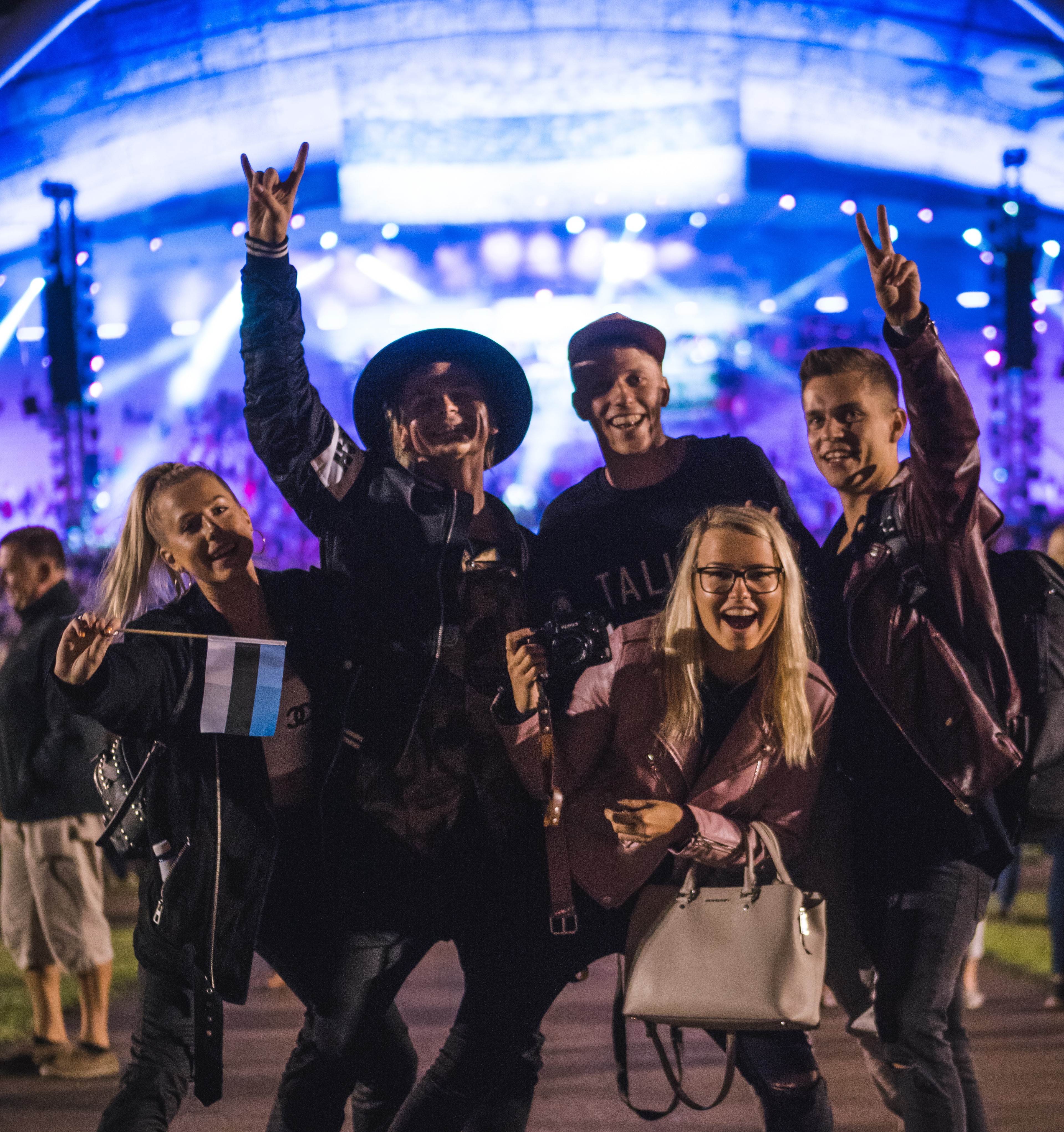 Young people having fun at Tallinn Song Festival Grounds