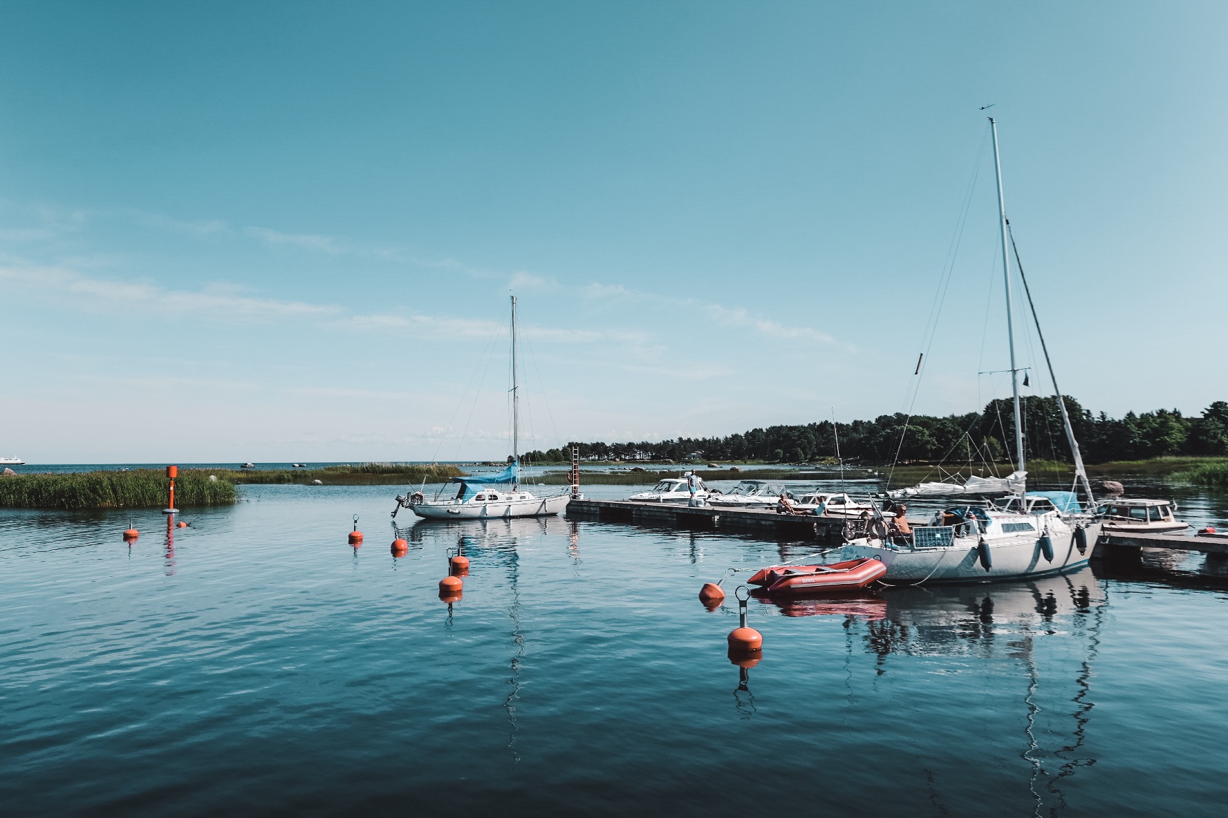 Boats at Prangli harbour near Tallinn, Estonia