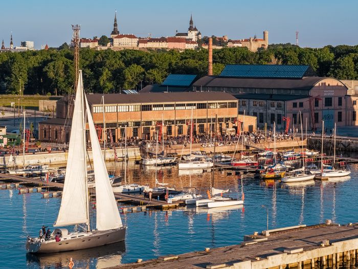 Boats in Kalamaja, a seaside neighbourhood in Tallinn, Estonia