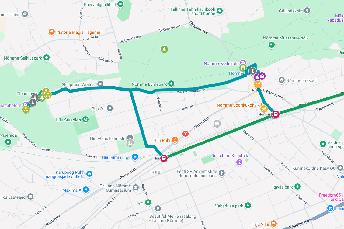 Nõmme walking route map
